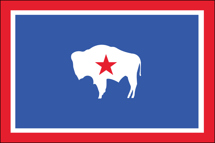 WYOMING: For this flag I didn’t need to change much. I just replaced the state seal with a star representing the state itself. The red represents the Native Americans who once lived there, and the white is purity and uprightness (same as the Texas flag).