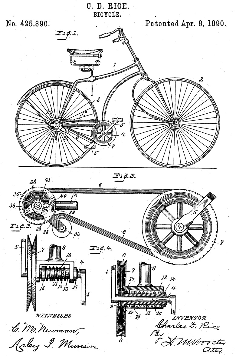 C.D. Rice Bicycle Patent